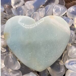Beautiful Baby Blue Caribbean calcite heart